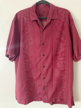 Tommy Bahama 100% Silk Jacquard Camp Shirt – L – #CoastalGrandpa